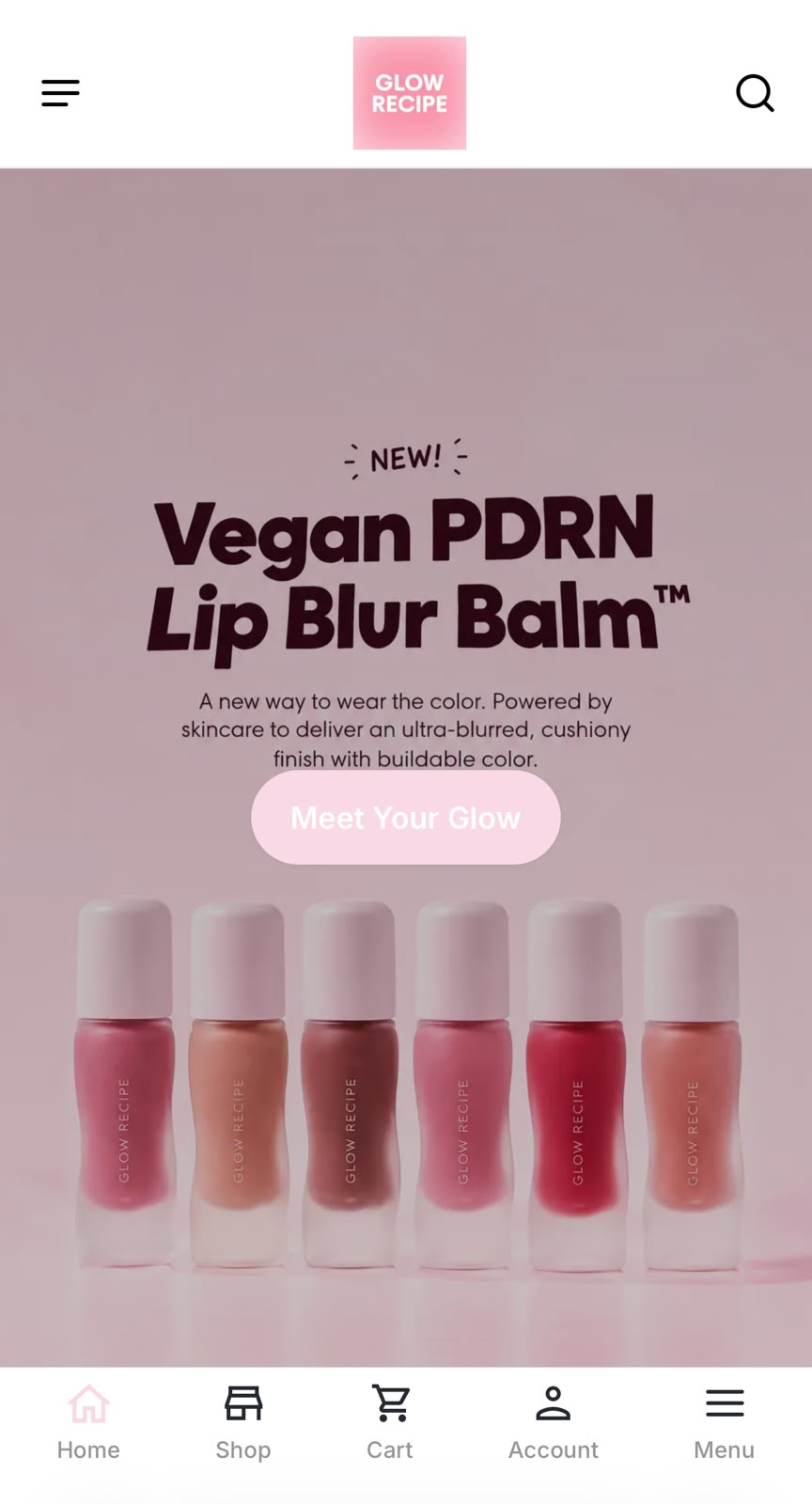 Example ecommerce store screen 1